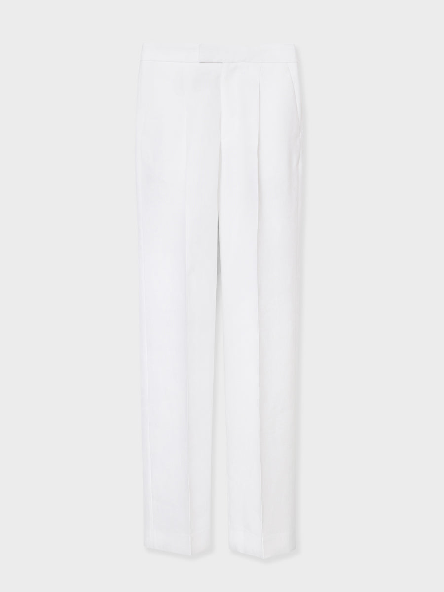 TAILORED PANTS IN LINEN - WHITE – COATE OFFICIAL WEB SITE