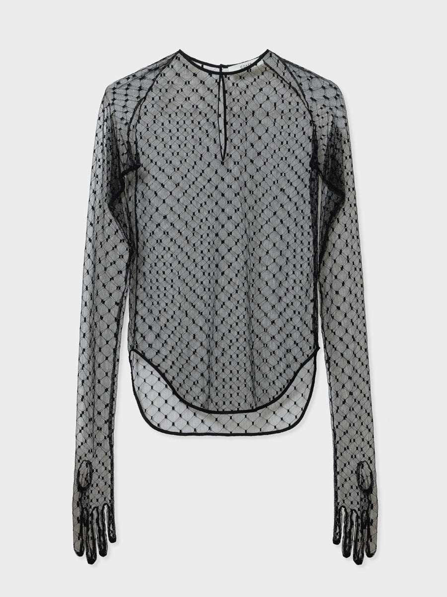 LACE-TOP WITH INTEGRATED GLOVES - BLACK – COATE OFFICIAL WEB SITE
