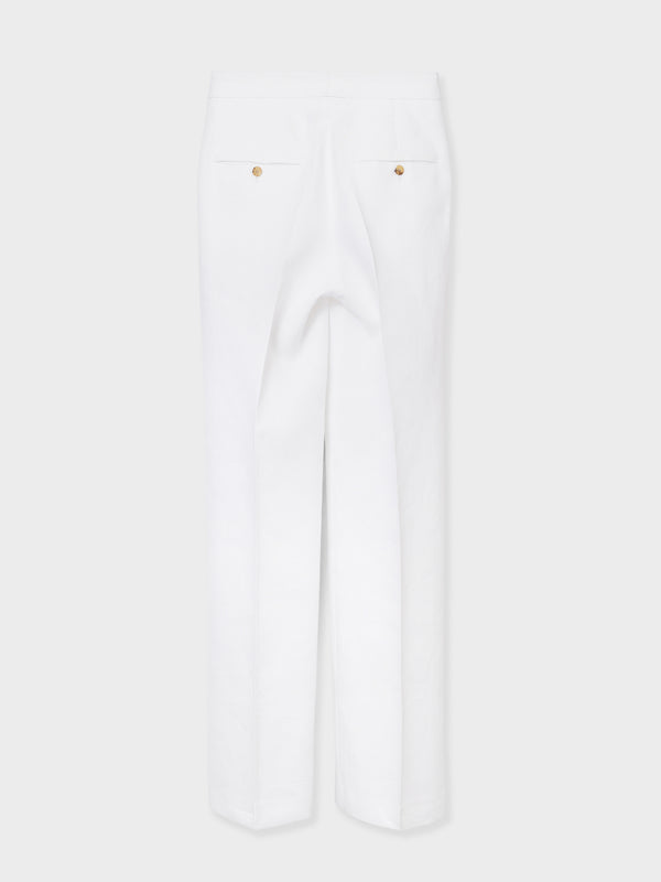 TAILORED PANTS IN LINEN - WHITE