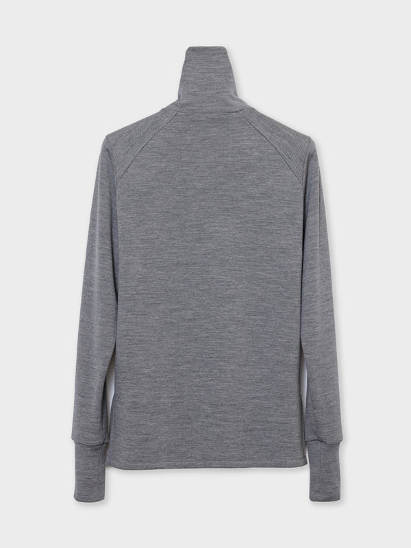 ZIP UP TOP - GRAY