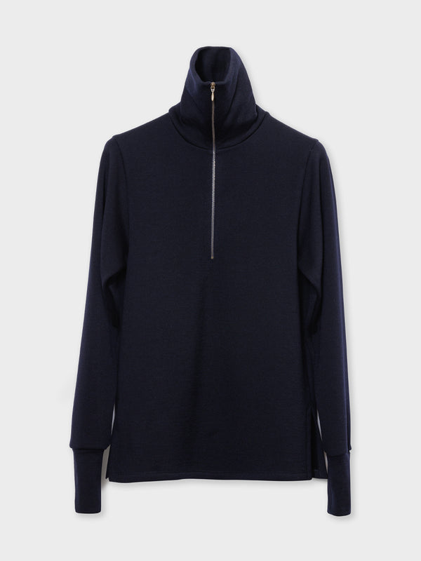 ZIP UP TOP - NAVY