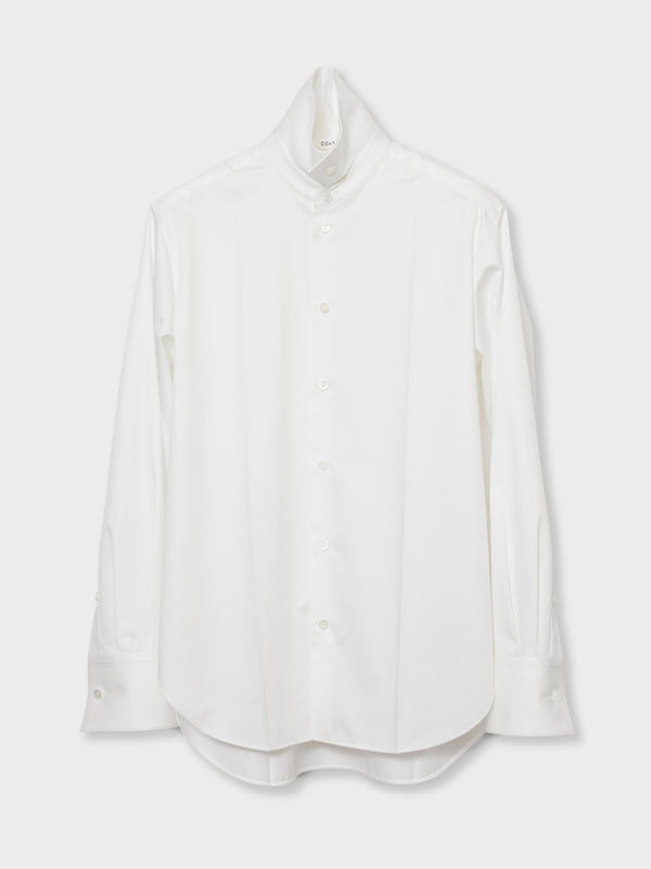 HIGH-COLLARED SHIRT - WHITE