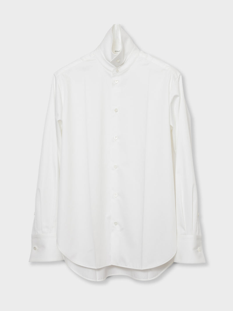 HIGH-COLLARED SHIRT - WHITE