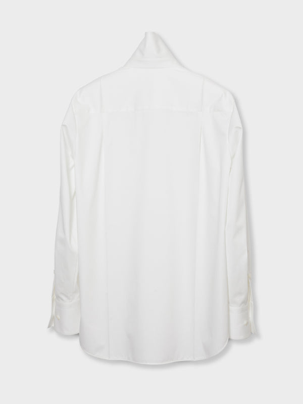 HIGH-COLLARED SHIRT - WHITE
