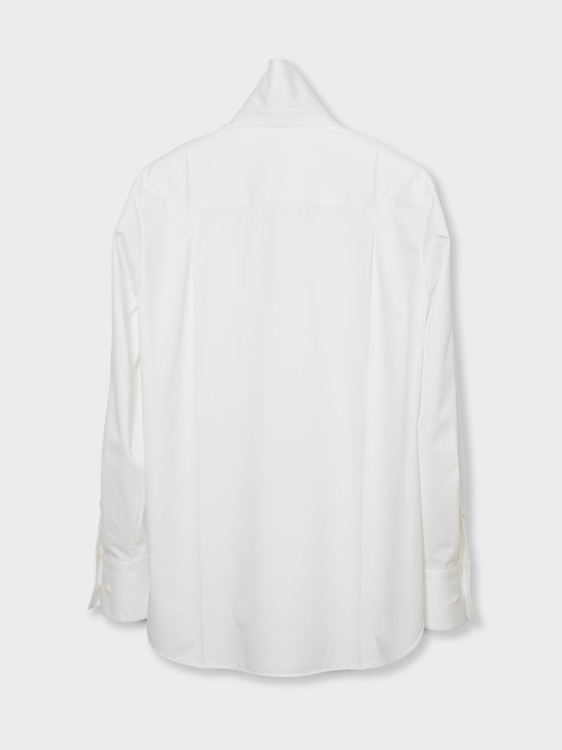 HIGH-COLLARED SHIRT - WHITE