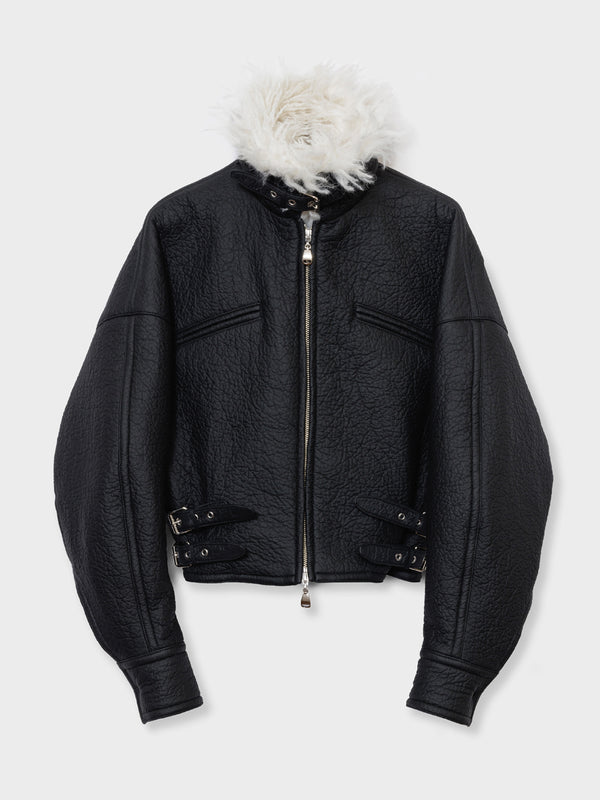 EMBOSS BLOUSON - BLACK