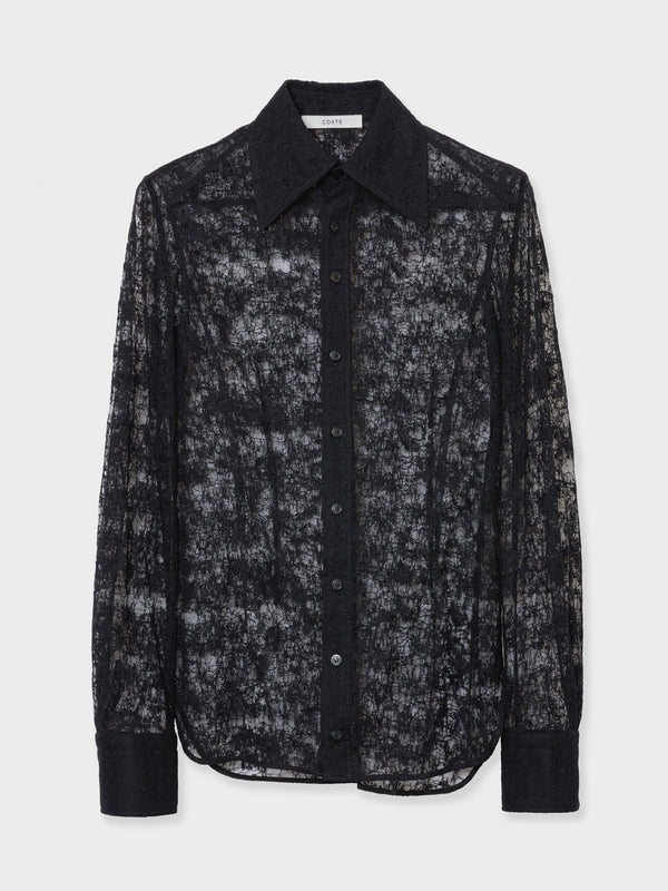 LACE SHIRT - BLACK